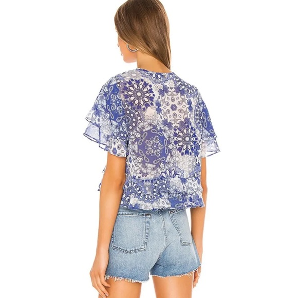 Misa Raziela Cropped Chiffon Ruffle Top - Picture 3 of 11